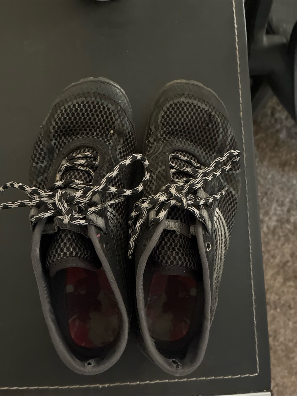 Merrell Black Mesh Kids Sneakers with Patterned Laces